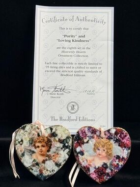 THE BRADFORD EDITIONS “Purity” and “Loving Kindness” Ornaments #1815A